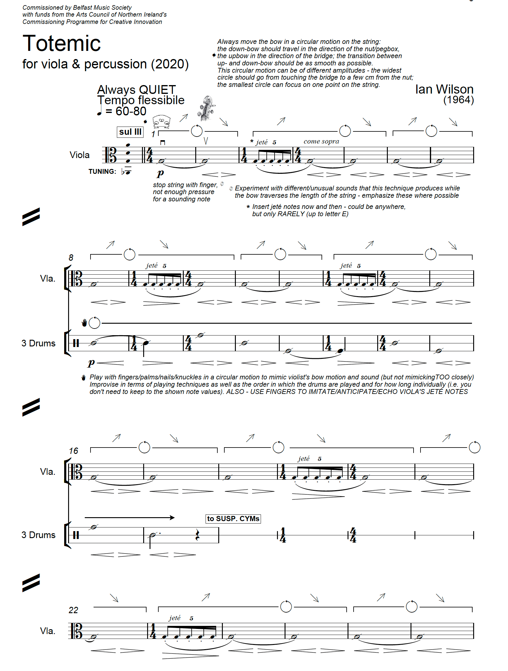 TOTEMIC for viola & percussion 2020, opening